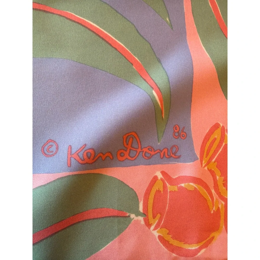 Ken Done 1986‎ Koala and Sun Silk Scarf Pink Blue Orange Australian Art